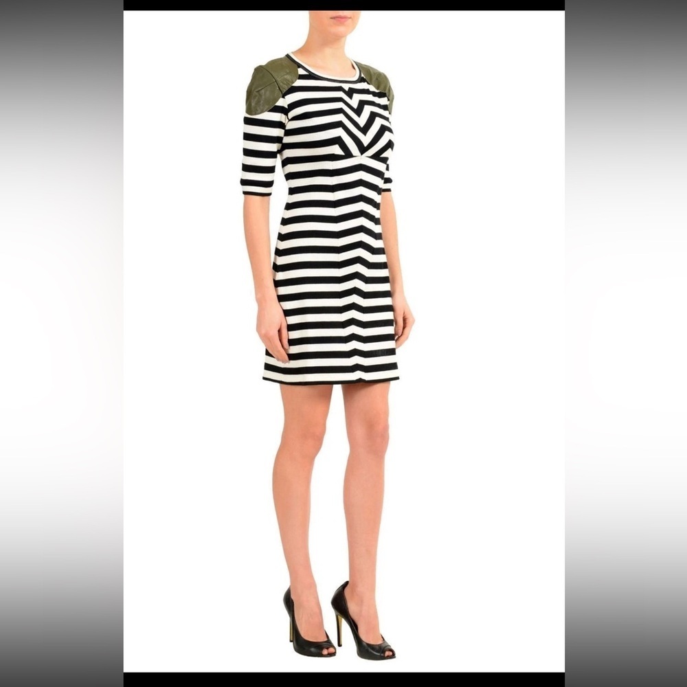 Maison Margiela MM6 Multi-Color Striped Women's Bodycon Dress Large
